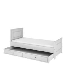 Alternative view of Pat tineret cu sertar Ines alb