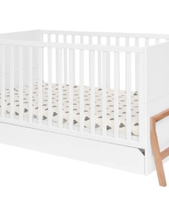 Alternative view of Patut bebe transformabil cu sertar Lotta alb