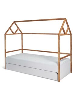 Pat tineret cu sertar Lotta alb